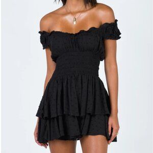 Princess Polly THE LOVE GALORE ROMPER BLACK